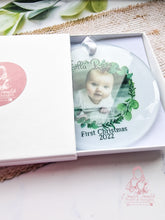 Load image into Gallery viewer, PHOTO FIRST CHRISTMAS  TREE ORNAMENT BAUBLE
