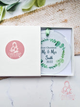 Load image into Gallery viewer, First Christmas Married -Eucalyptus wreath - Mr & Mrs - Wedding Gift