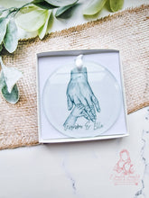 Load image into Gallery viewer, Nana Grandad Single Grandparents Hands Personalised Christmas Ornament Bauble