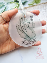 Load image into Gallery viewer, New Family Personalised Newborn Family of 3-  Christmas Ornament Bauble
