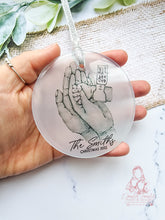 Load image into Gallery viewer, New Family Personalised Newborn Family of 3-  Christmas Ornament Bauble