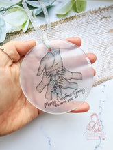 Load image into Gallery viewer, Nana Grandad Single Grandparents Hands Personalised Christmas Ornament Bauble