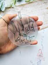 Load image into Gallery viewer, Twins 1st Christmas Personalised Ornament Bauble