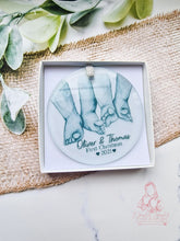 Load image into Gallery viewer, Twins 1st Christmas Personalised Ornament Bauble