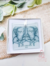 Load image into Gallery viewer, Newborn Twins 1st Christmas Personalised Ornament Bauble