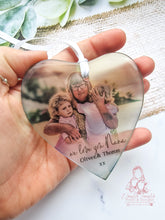 Load image into Gallery viewer, Personalised Glass Photo Christmas Ornament Bauble