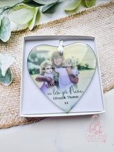 Load image into Gallery viewer, Personalised Glass Photo Christmas Ornament Bauble