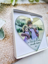 Load image into Gallery viewer, Personalised Glass Photo Christmas Ornament Bauble