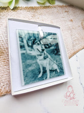 Load image into Gallery viewer, Personalised Glass Photo Christmas Ornament Bauble