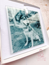 Load image into Gallery viewer, Personalised Glass Photo Christmas Ornament Bauble