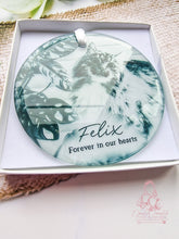 Load image into Gallery viewer, Pet Memorial -Dog Cat Personalised Glass Photo Christmas Ornament Bauble