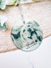 Load image into Gallery viewer, Pet Memorial -Dog Cat Personalised Glass Photo Christmas Ornament Bauble