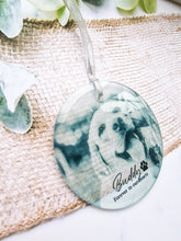 Load image into Gallery viewer, Pet Memorial -Dog Cat Personalised Glass Photo Christmas Ornament Bauble