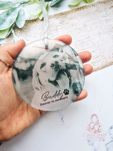 Load image into Gallery viewer, Pet Memorial -Dog Cat Personalised Glass Photo Christmas Ornament Bauble