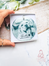 Load image into Gallery viewer, Pet Memorial -Dog Cat Personalised Glass Photo Christmas Ornament Bauble