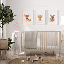 Load image into Gallery viewer, Woodland Nursery Wall Art - Gender Neutral Nursery Decor - Woodland Theme - Boys Room - Girls Room - Boho Style