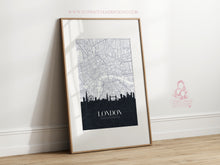 Load image into Gallery viewer, Cityscape & Map Poster - Berlin, London, Frankfurt, Prague, Paris, Newyork, Chicago, Istanbul