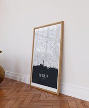 Load image into Gallery viewer, Cityscape & Map Poster - Berlin, London, Frankfurt, Prague, Paris, Newyork, Chicago, Istanbul