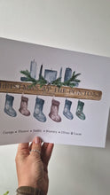 Load and play video in Gallery viewer, SCANDI FAMILY STOCKING FIRE PLACE - PERSONALISED CHRISTMAS PRINT