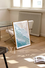 Load image into Gallery viewer, Neutral Minimalist Beige and Blue Ocean Painting Poster