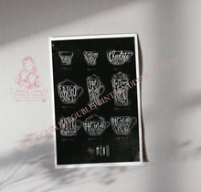 Load image into Gallery viewer, CHALK RETRO COFFEE PRINT IN BLACK
