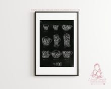 Load image into Gallery viewer, CHALK RETRO COFFEE PRINT IN BLACK