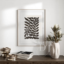Load image into Gallery viewer, Beige & Black Cutout style Modern Minimalist Abstract Poster