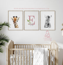 Load image into Gallery viewer, FLORAL SAFARI ANIMAL PORTRAITS NURSERY