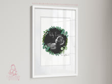 Load image into Gallery viewer, GREENERY WREATH BABY SCAN ART  - ULTRA SOUND- MOTHERS DAY