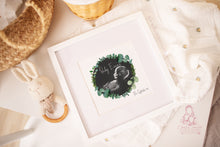 Load image into Gallery viewer, GREENERY WREATH BABY SCAN ART  - ULTRA SOUND- MOTHERS DAY