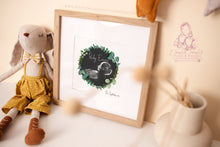 Load image into Gallery viewer, GREENERY WREATH BABY SCAN ART  - ULTRA SOUND- MOTHERS DAY