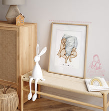 Load image into Gallery viewer, NEWBORN MOTHER AND BABY ANNOUNCEMENT PRINT PERSONALISED