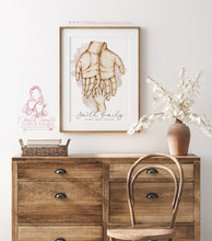 Load image into Gallery viewer, Family Open Palm Hands - Custom Hand portrait - Pets - Cat - Dog Children