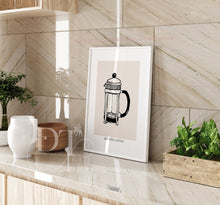Load image into Gallery viewer, But first Coffee Cafetiere Neutral print