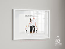 Load image into Gallery viewer, Family personalised portrait print, Family prints, Gifts