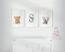 Load image into Gallery viewer, FLORAL SAFARI ANIMAL PORTRAITS NURSERY