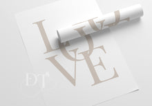 Load image into Gallery viewer, LOVE Letter minimalist neutral beige home poster