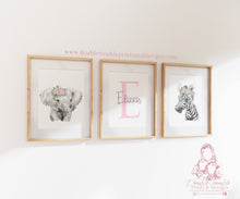 Load image into Gallery viewer, GIRLS BLUSH FLORAL PERSONALISED SAFARI PRINTS