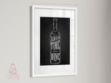 Load image into Gallery viewer, KITCHEN DECOR - MODERN WINE POSTER - MONOCHROME - SCANDI KITCHEN WALL ART