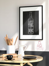 Load image into Gallery viewer, KITCHEN DECOR - MODERN WINE POSTER - MONOCHROME - SCANDI KITCHEN WALL ART