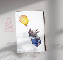 Load image into Gallery viewer, Balloon Cute Animal Nursery Decor Childrens Prints