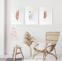Load image into Gallery viewer, Beautiful Set Of 3 Boho Pampas Grass There Is No Place Like Home Prints