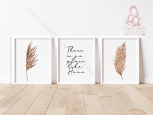Load image into Gallery viewer, Beautiful Set Of 3 Boho Pampas Grass There Is No Place Like Home Prints