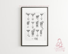 Load image into Gallery viewer, CHALK RETRO COCKTAIL PRINT IN WHITE