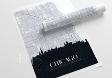 Load image into Gallery viewer, Cityscape & Map Poster - Berlin, London, Frankfurt, Prague, Paris, Newyork, Chicago, Istanbul
