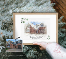 Load image into Gallery viewer, Christmas Custom House Painting Illustration Digital watercolour sketch