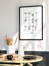 Load image into Gallery viewer, CHALK RETRO COCKTAIL PRINT IN WHITE