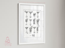 Load image into Gallery viewer, CHALK RETRO COCKTAIL PRINT IN WHITE