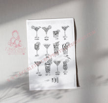 Load image into Gallery viewer, CHALK RETRO COCKTAIL PRINT IN WHITE