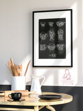 Load image into Gallery viewer, CHALK RETRO COFFEE PRINT IN BLACK
